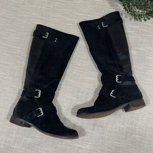 Ugg Black Leather Knee High Boots Size 7